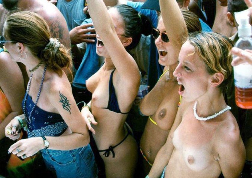 Topless Girls at the Festival