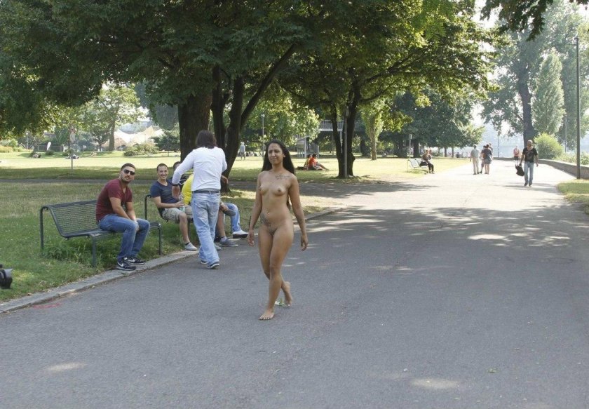 Girls walk naked