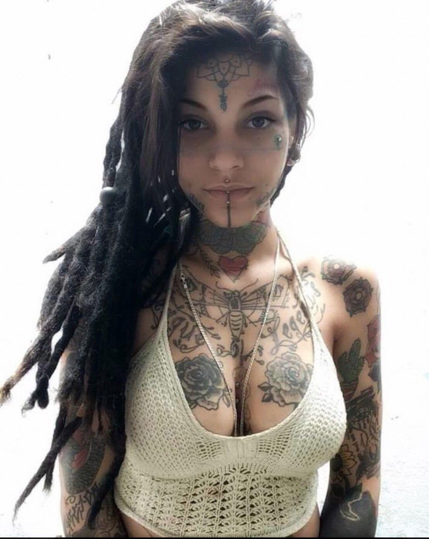 Girls with dreadlocks and tattoo