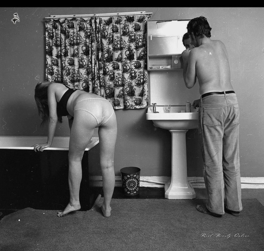 Naked in Soviet apartment