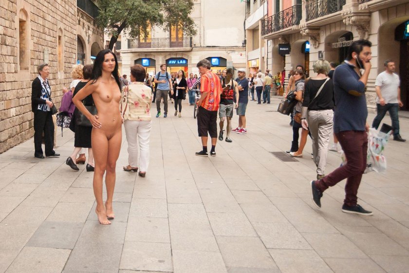 Naked girls on the street