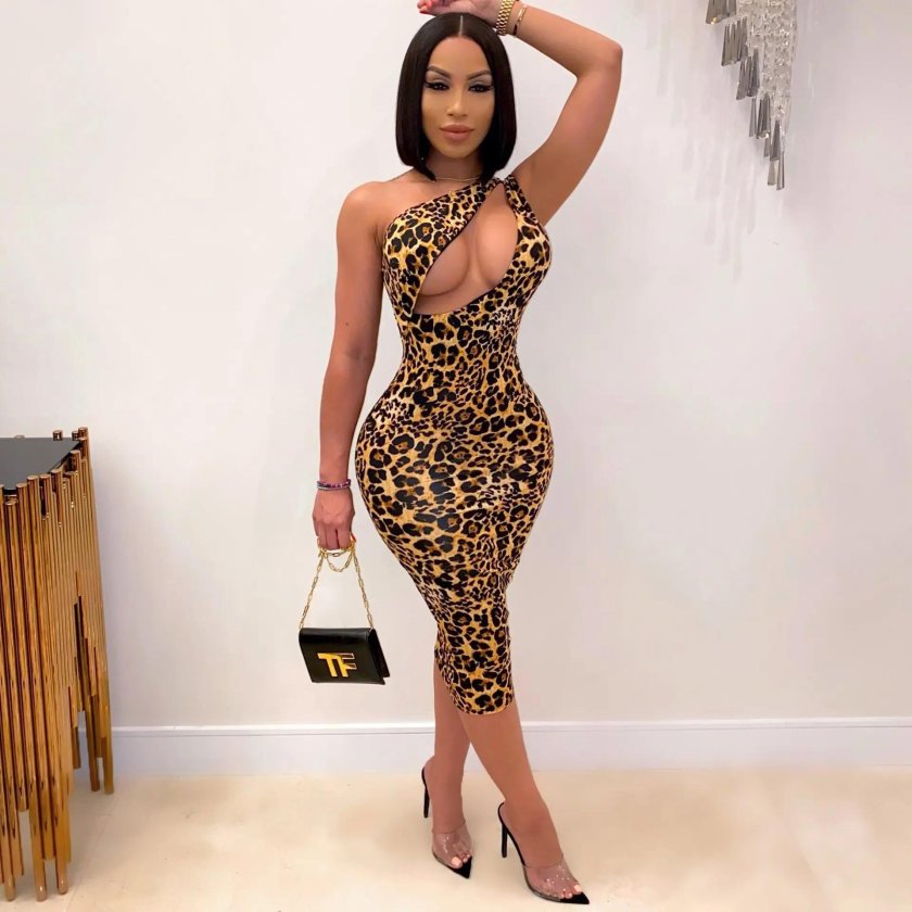 Sexy in a leopard dress