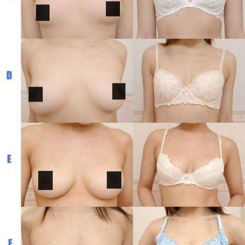 Hanging breasts of the third size