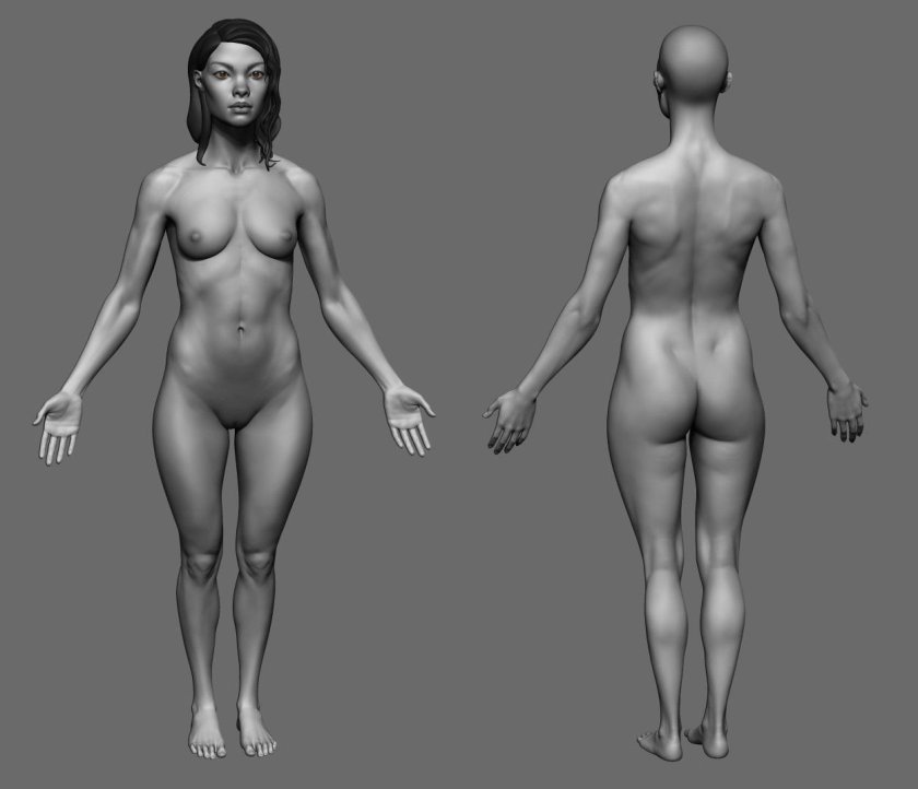Female body from different sides