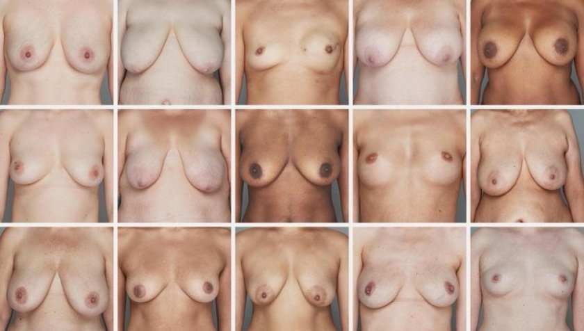 Naked boobs of different sizes