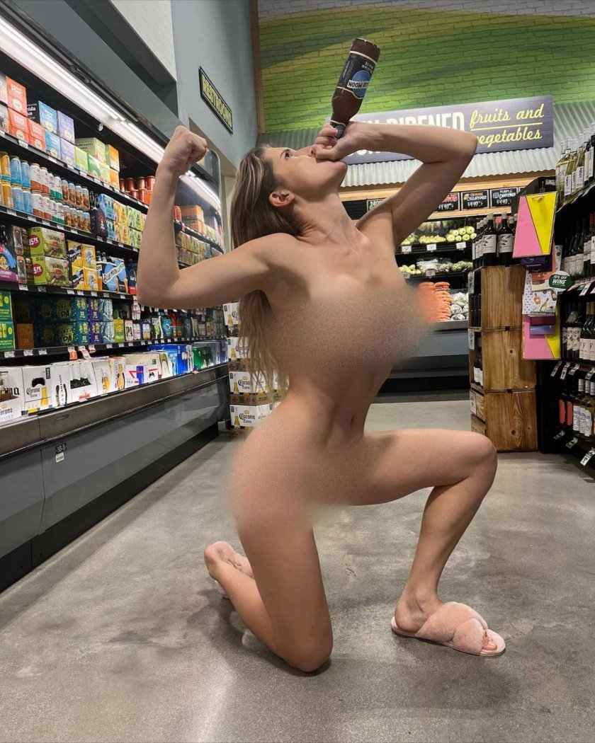 Naked in the supermarket