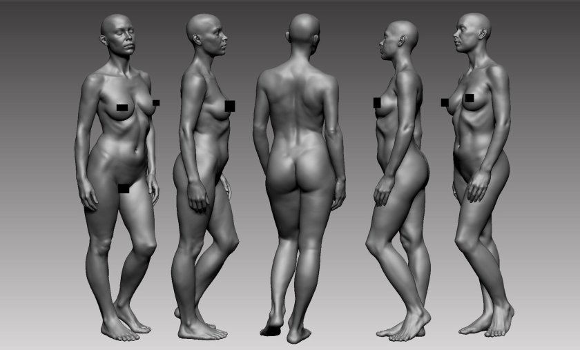 Naked women of different races