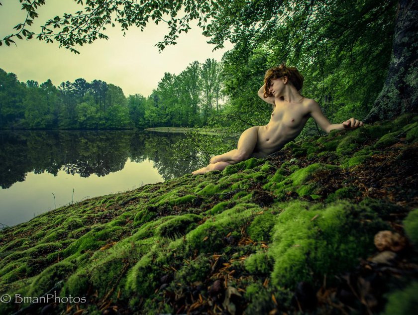 Mia alone with the nature of Nude