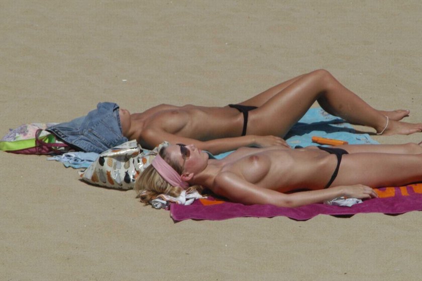 Girls Topless on the beach Barcelona