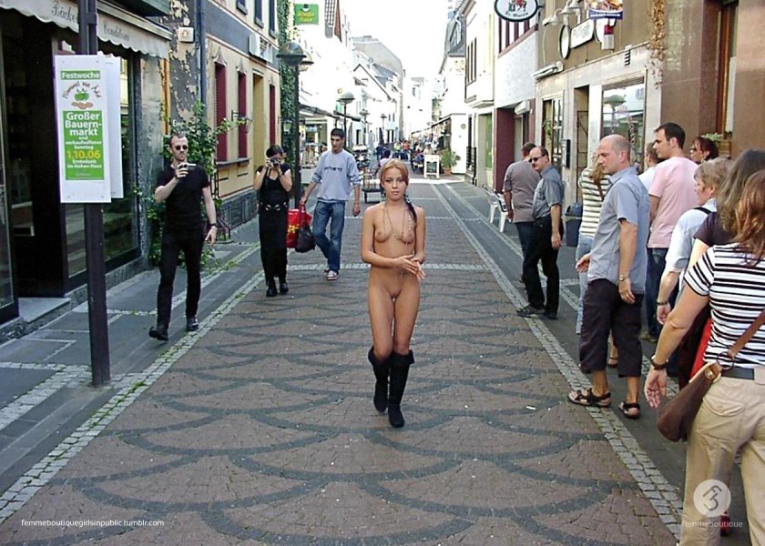 Girl on the street naked