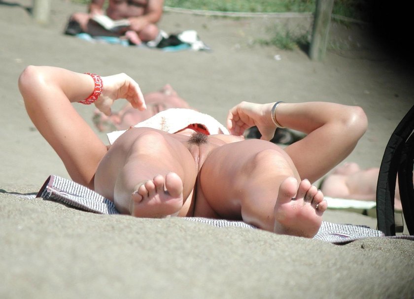 Naked women on the beach random