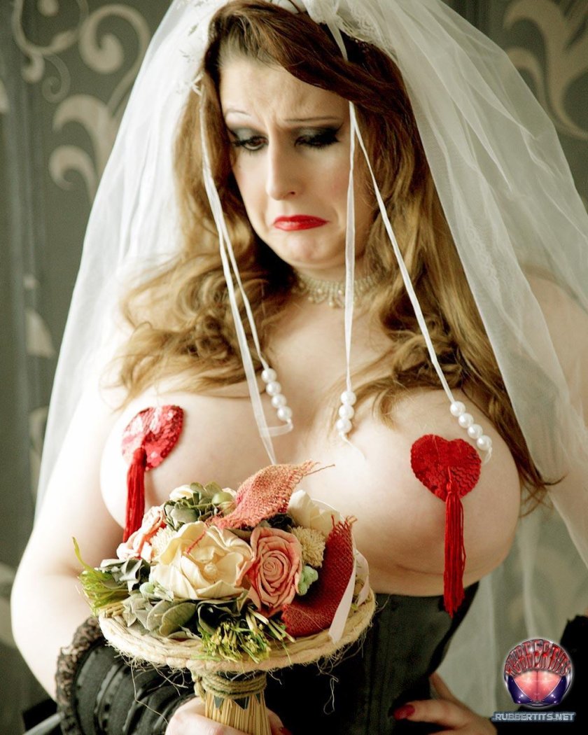 Tits in a wedding dress