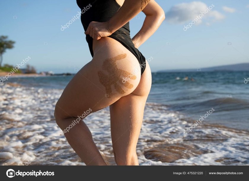 In a bikini on the beach