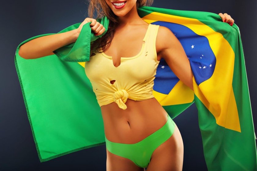 Girl with Brazilian flag