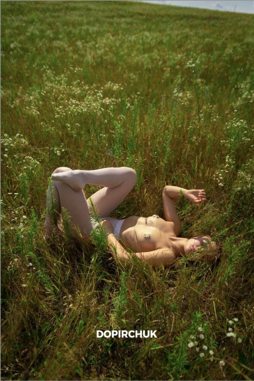 Half -naked girls in nature