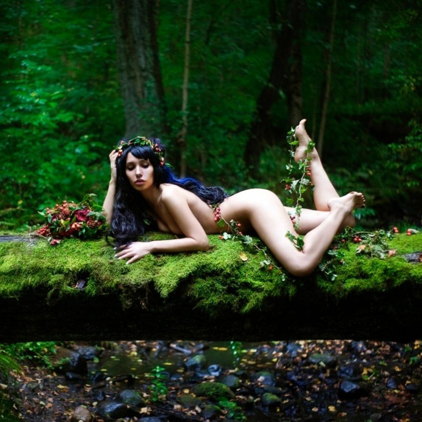 Photo shoot in the style of nude forest