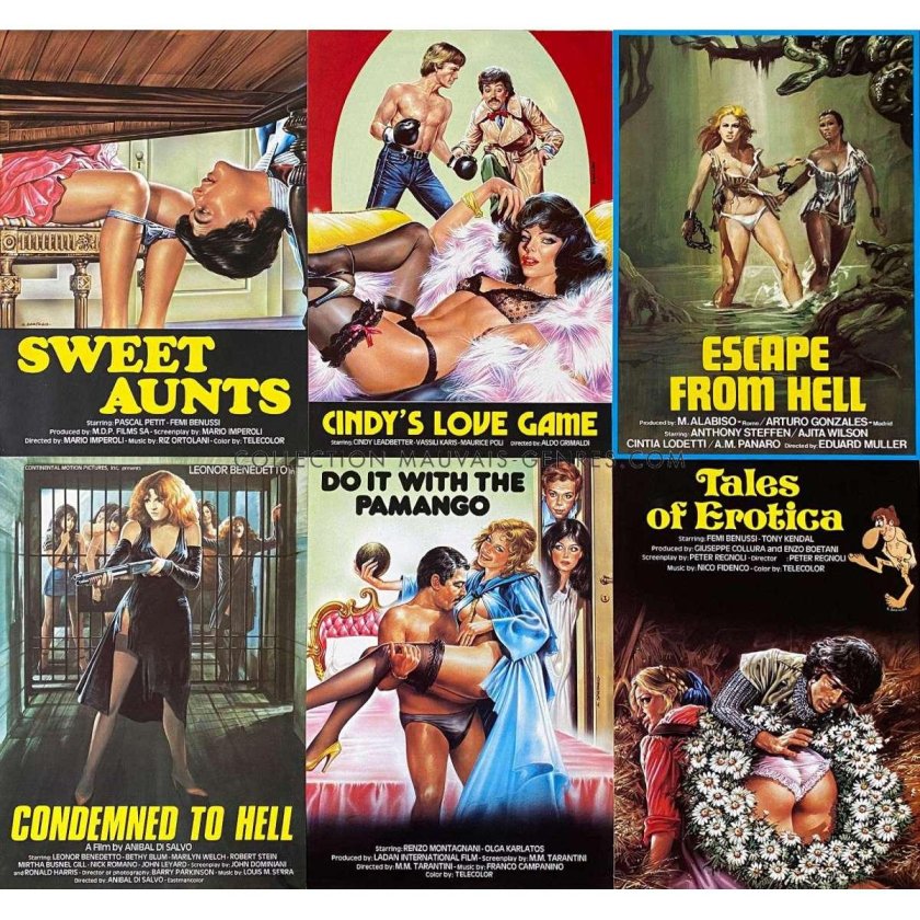 Pulp covers of erotic books