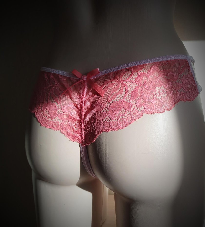 Pink panties with lace