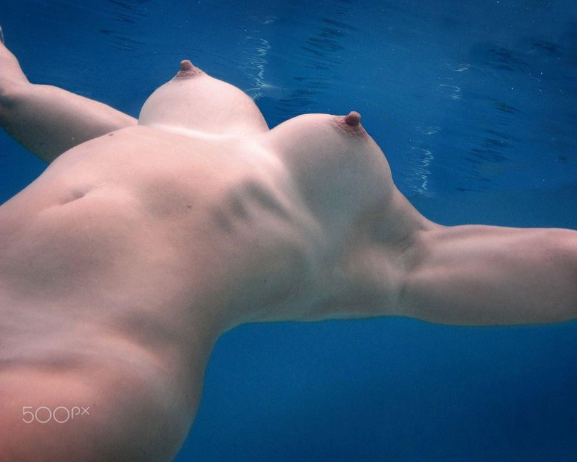 Naked girls under water