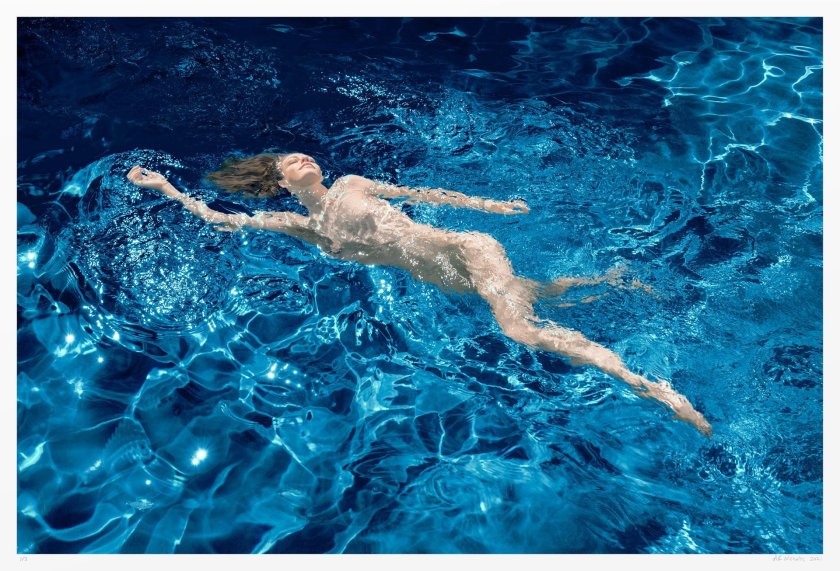 Naked women in the pool