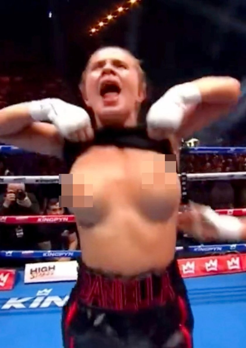 Showed her chest after winning the ring