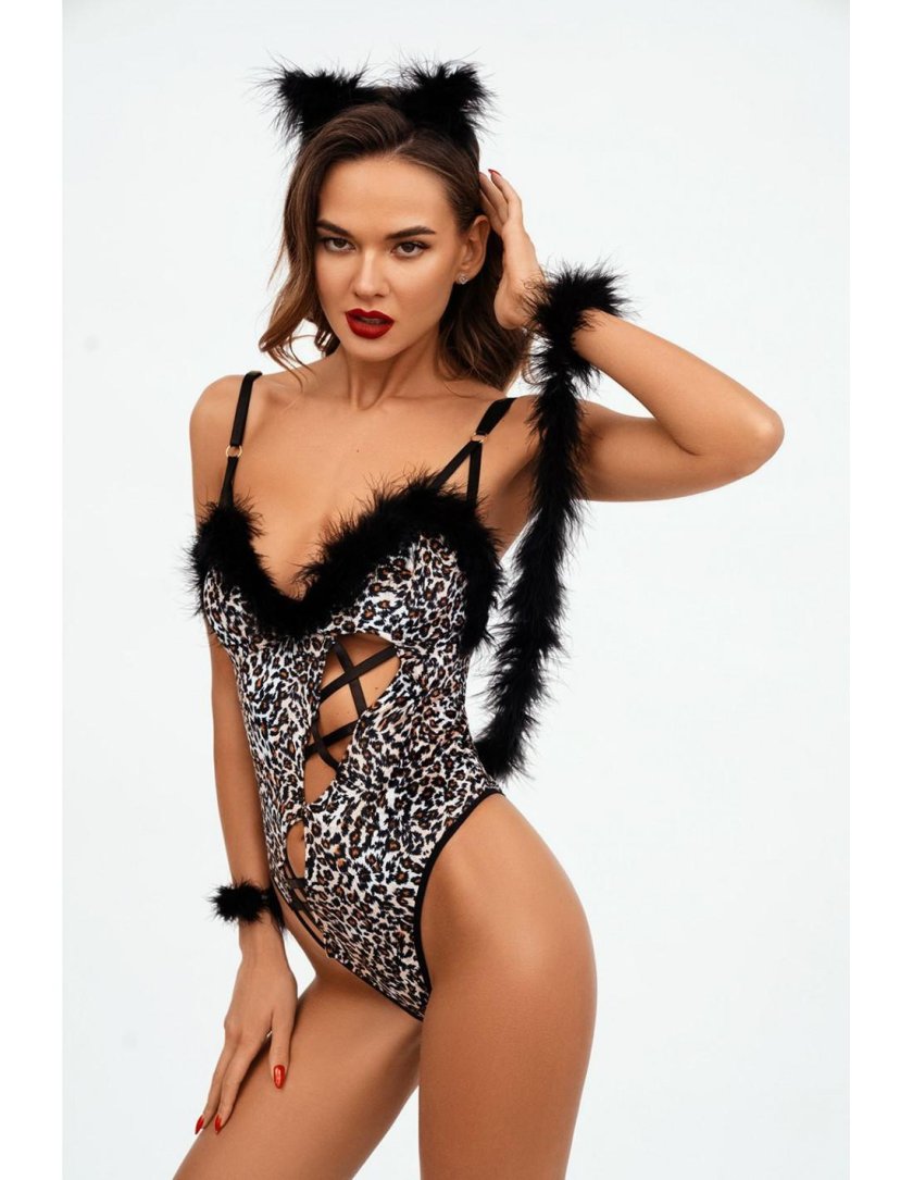 Erotic costume of a leopard cat in gift