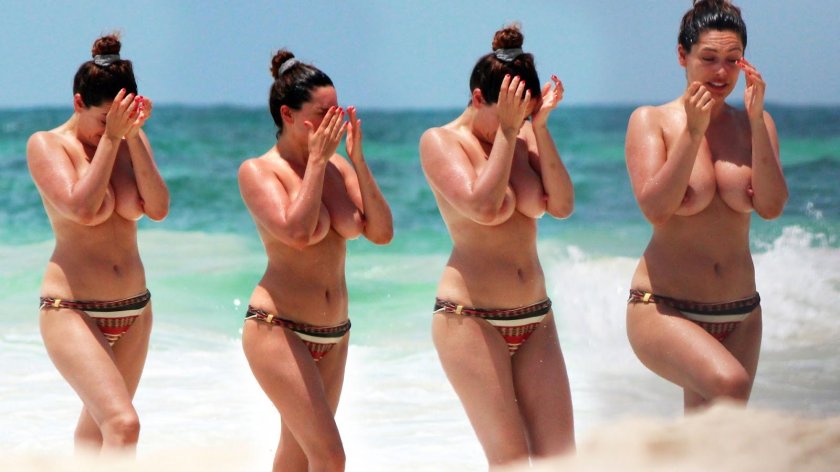 Kelly Brook on the beach