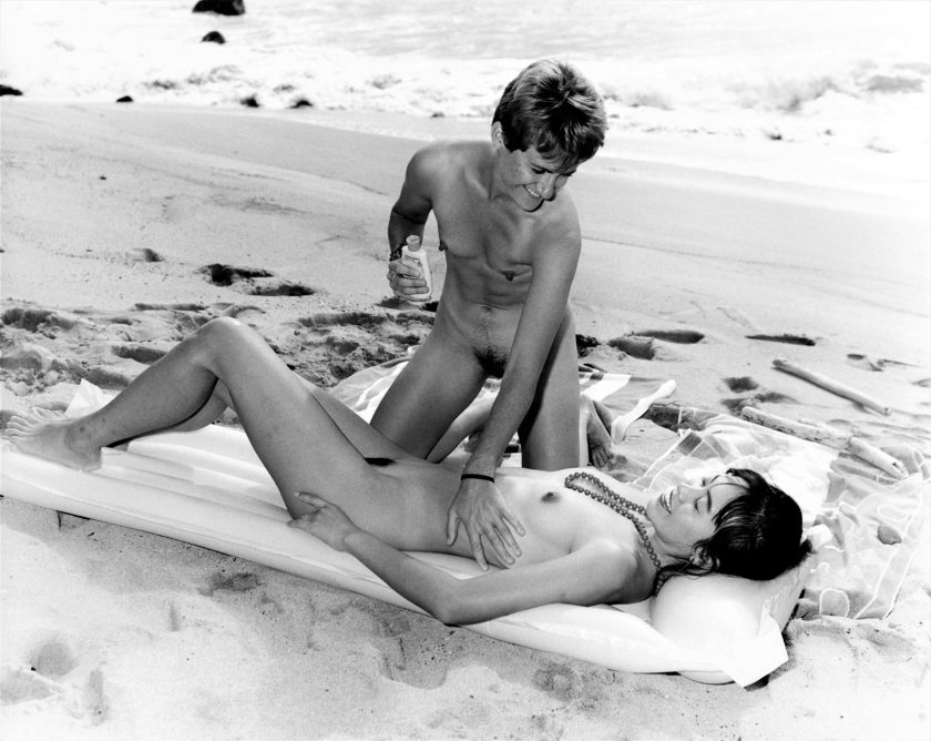 Unexpected erection on the beach