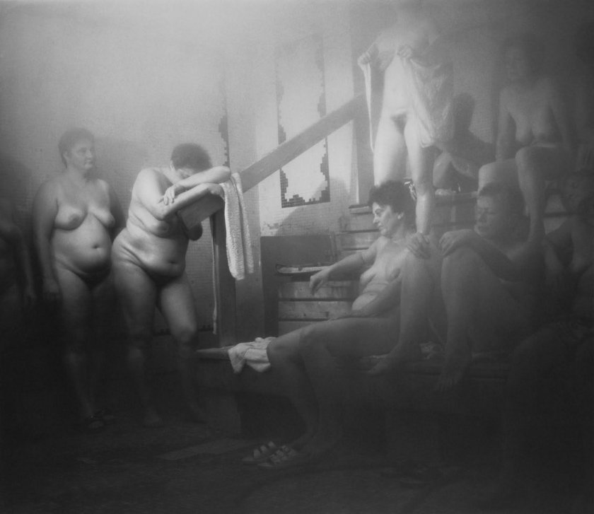 Naked women in a Soviet public bath