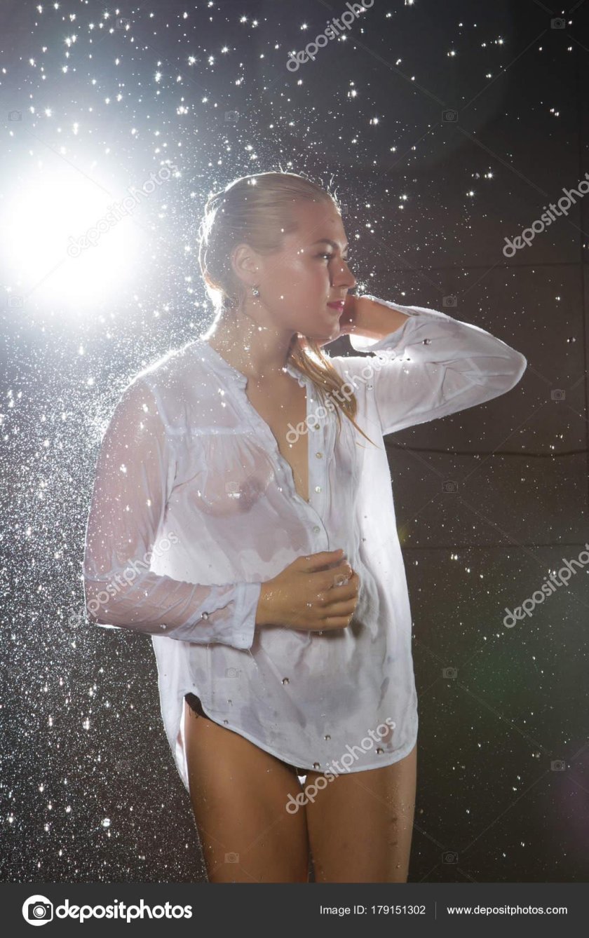 Girl in a wet shirt