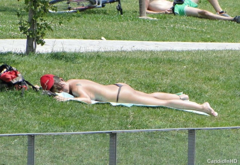 Naked sunbathing in parks