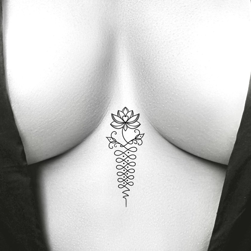 Tattoo between the sternum of girls