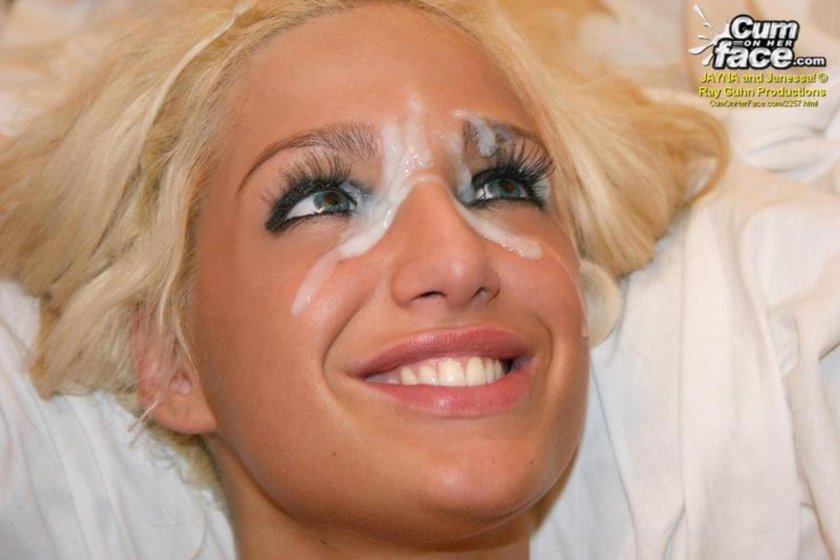 Bukkaka Blonde with magnificent lips