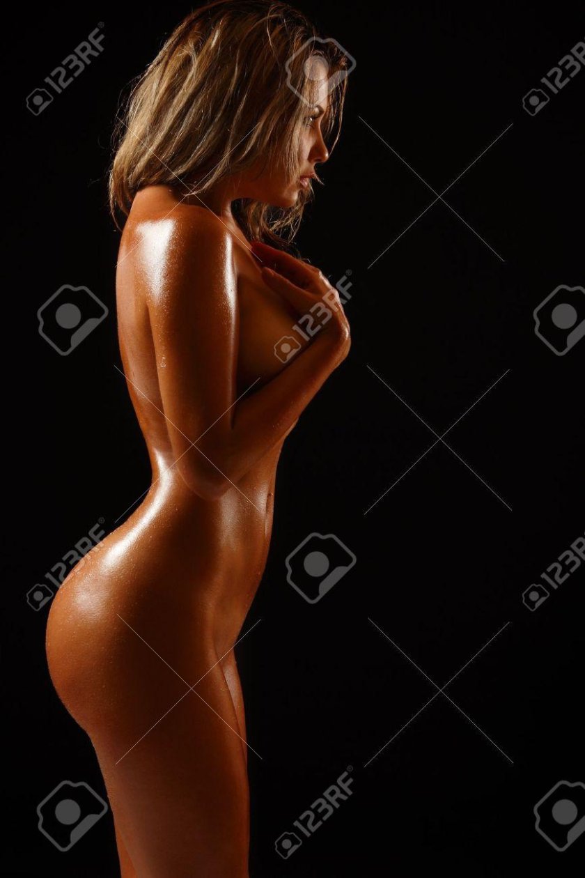 The silhouette of a naked girl